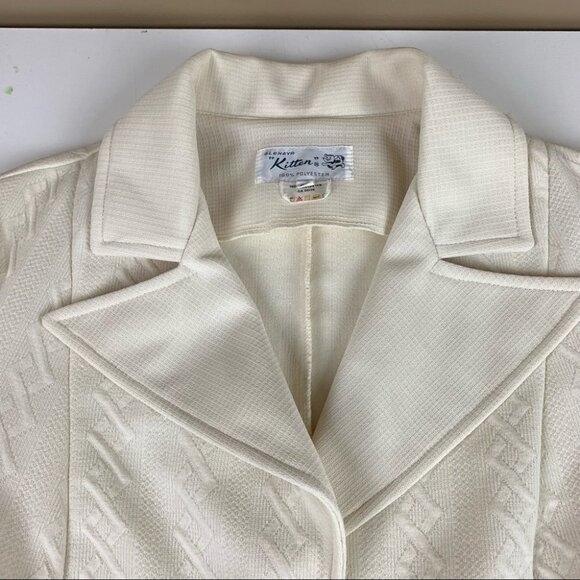 Vintage  70's Glenayr Kitten Ivory Blazer - Picture 12 of 13